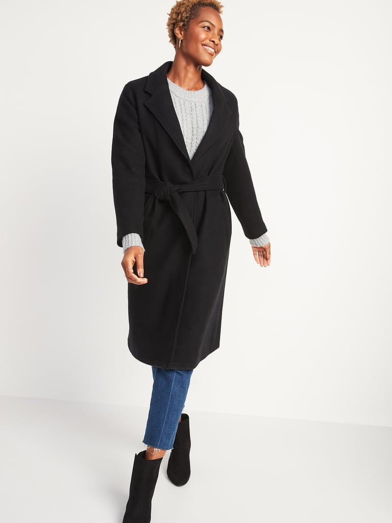 Old Navy Oversized Soft-Brushed Tie-Belt Coat