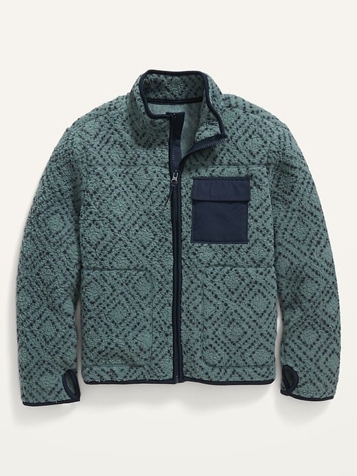 Old Navy Mock-Neck Sherpa Zip-Front Utility Jacket for Boys