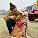 Golden Retriever Comforting California Firefighters