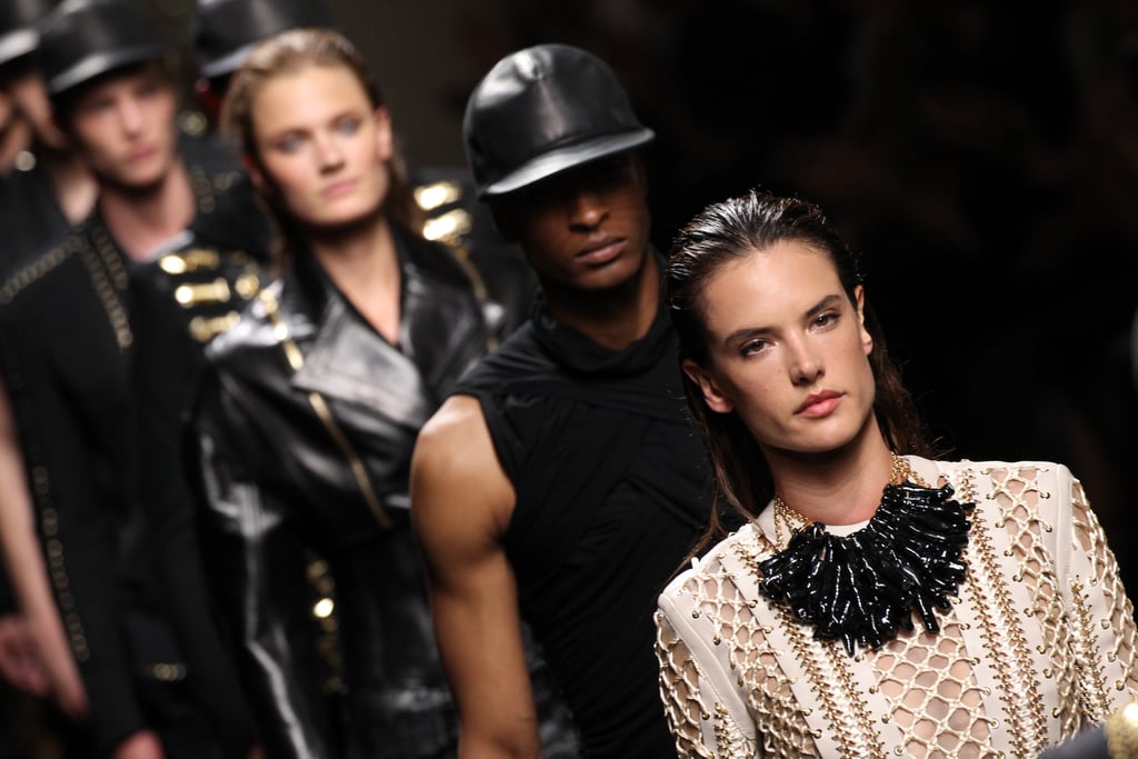 Alessandra Ambrosio Walks Balmain Men's Fashion Show