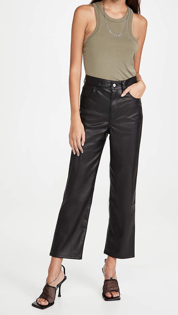 Levi's Faux Leather Rib Cage Straight Pants