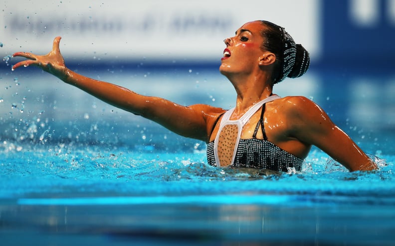 KAZAN, RUSSIA - JULY 29:  Ona Carbonell of Spain competes in the Solo Free Syncronised swimming final during day five of the 16th FINA World Aquatics Championships on July 29, 2015 at the Kazan Arena in Kazan, Russia. (Photo by Ian MacNicol/Getty Images)