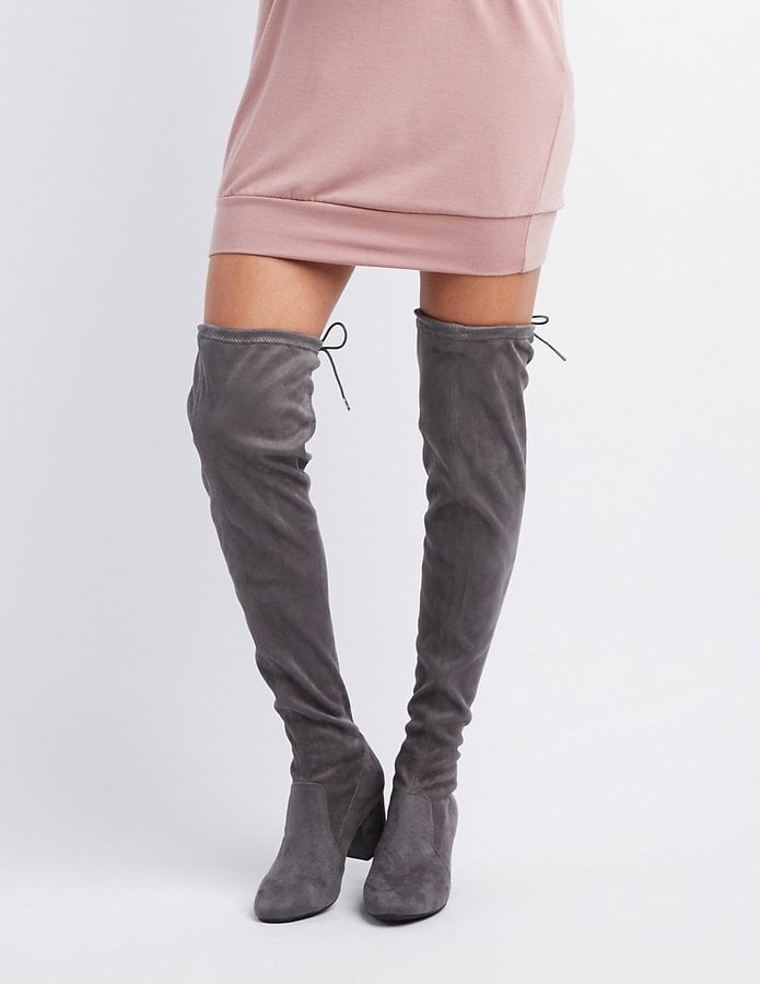 black thigh high boots charlotte russe