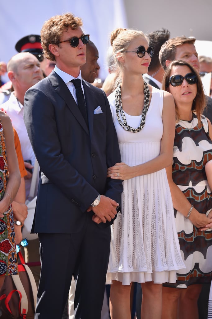 Beatrice held onto Pierre during the First Day of the 10th Anniversary of the Throne Celebrations in July 2015 in Monaco.