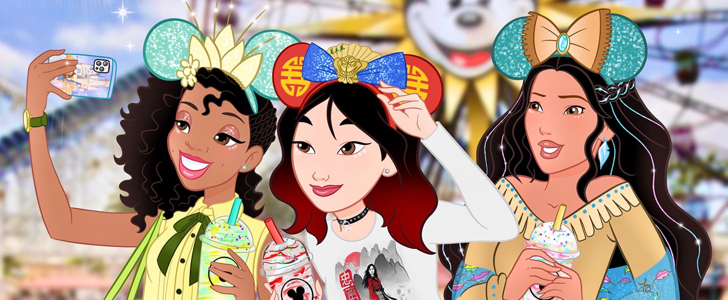 Artist Reimagines Disney Princesses at Disney Parks