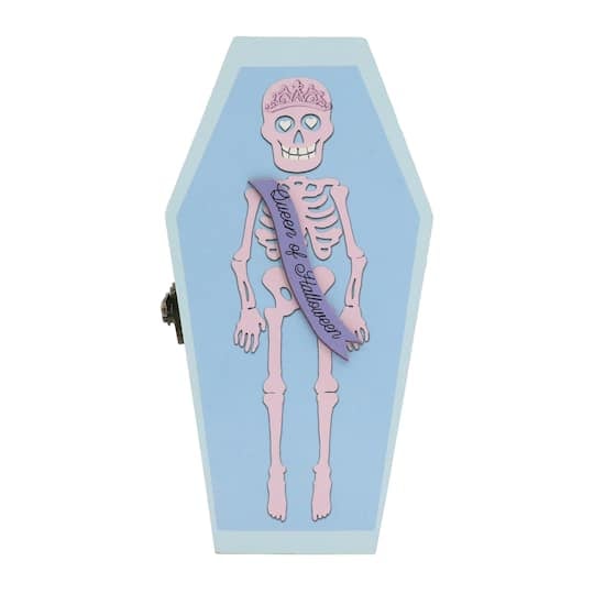 8" Queen of Halloween Tabletop Coffin Box by Ashland