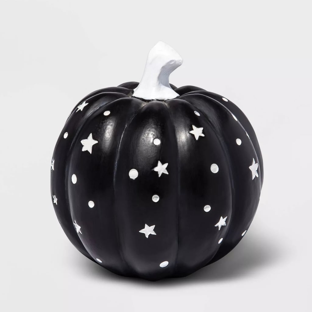 Target Small Etched Black With White Stars Pumpkin