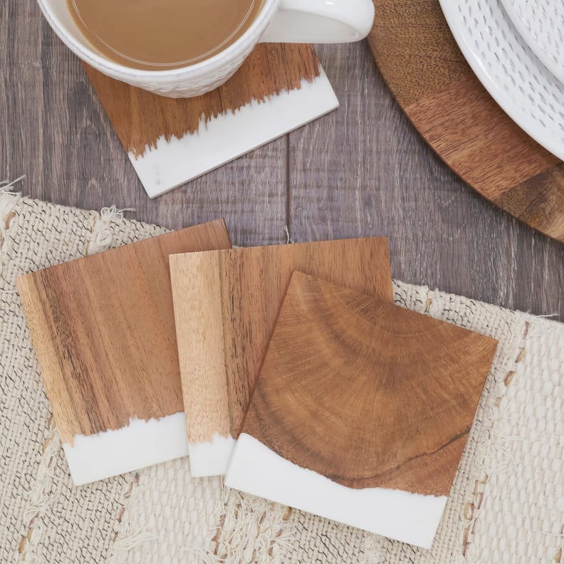 Cute Coasters: Glass Coasters With Wood and Resin Design