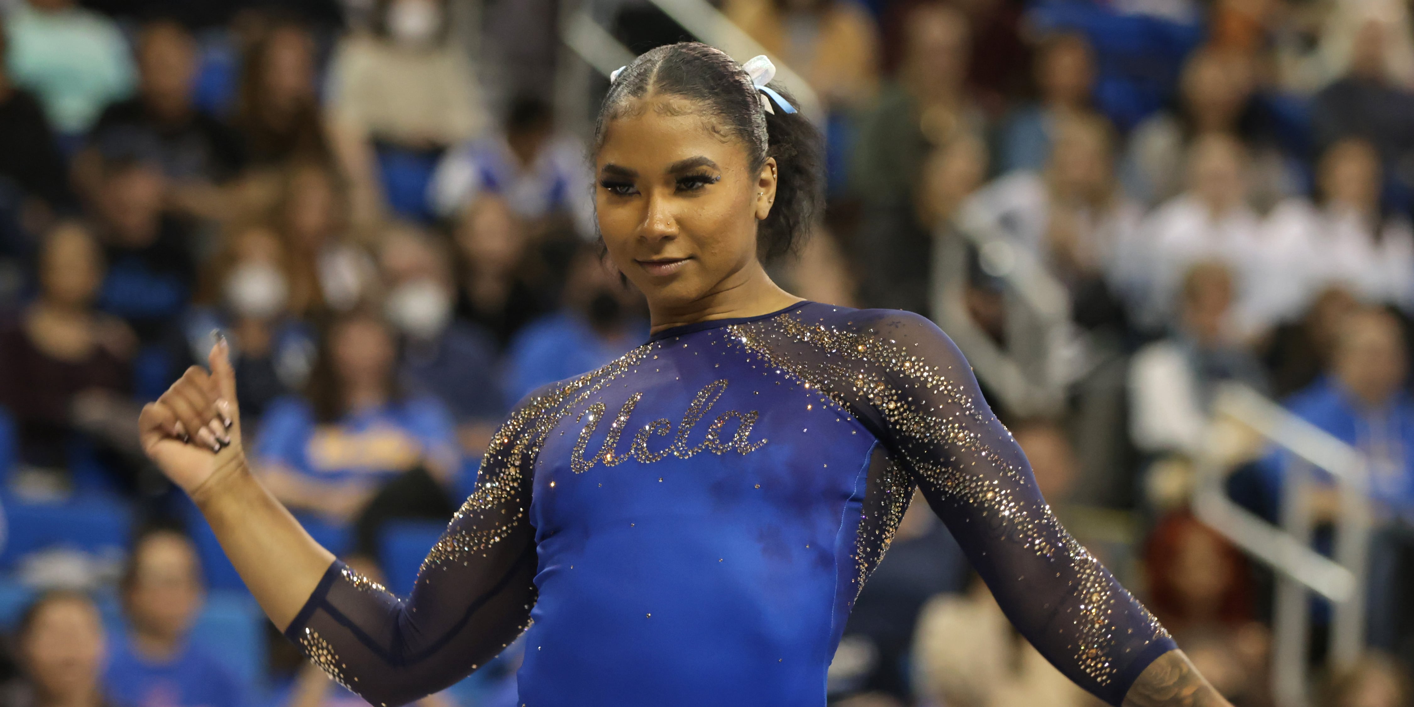 Jordan Chiles HipHop Floor Routine UCLA 2023 POPSUGAR Fitness