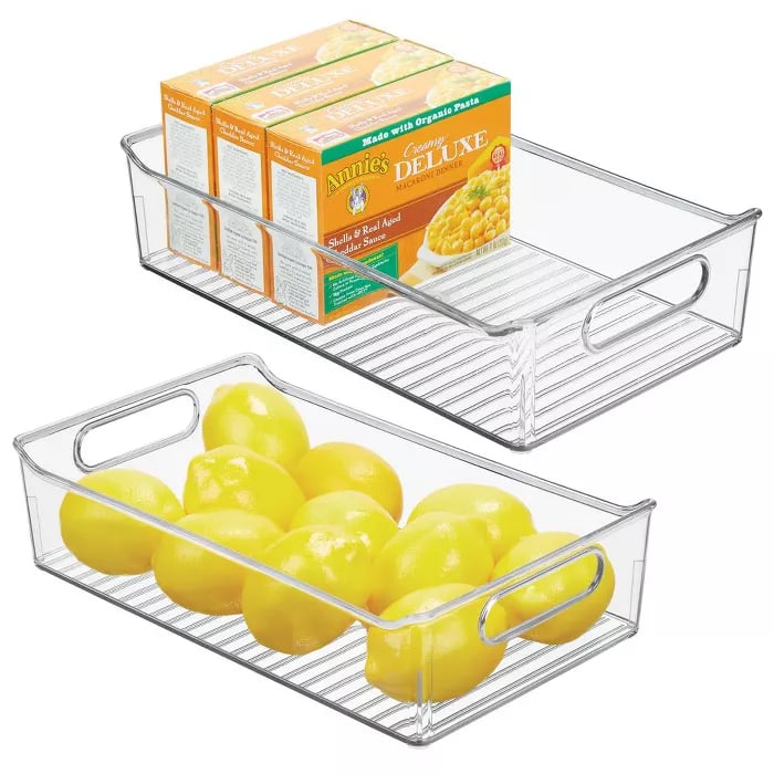 mDesign Wide Plastic Kitchen Pantry Cabinet Food Storage Bin