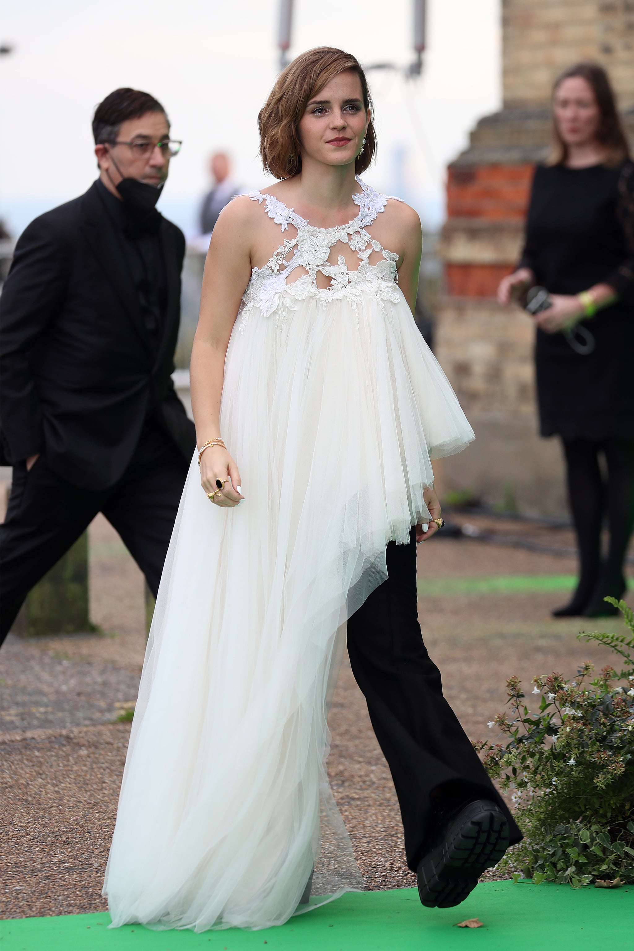 Emma Watson wears gown made from recycled wedding dresses