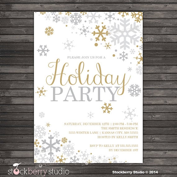 Snowflake Holiday Party Invitation