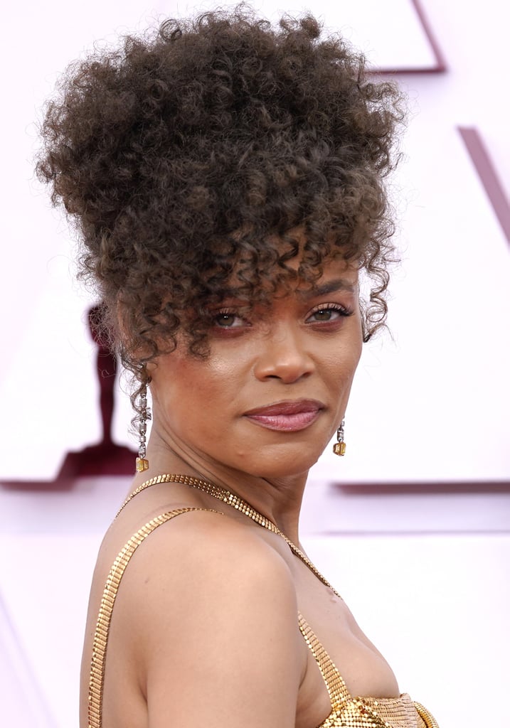 See Andra Day's Gold Cutout Dress at the 2021 Oscars