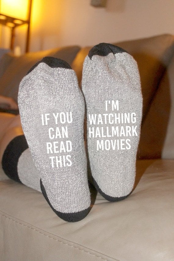 If You Can Read This I'm Watching Hallmark Movies Cabin Socks