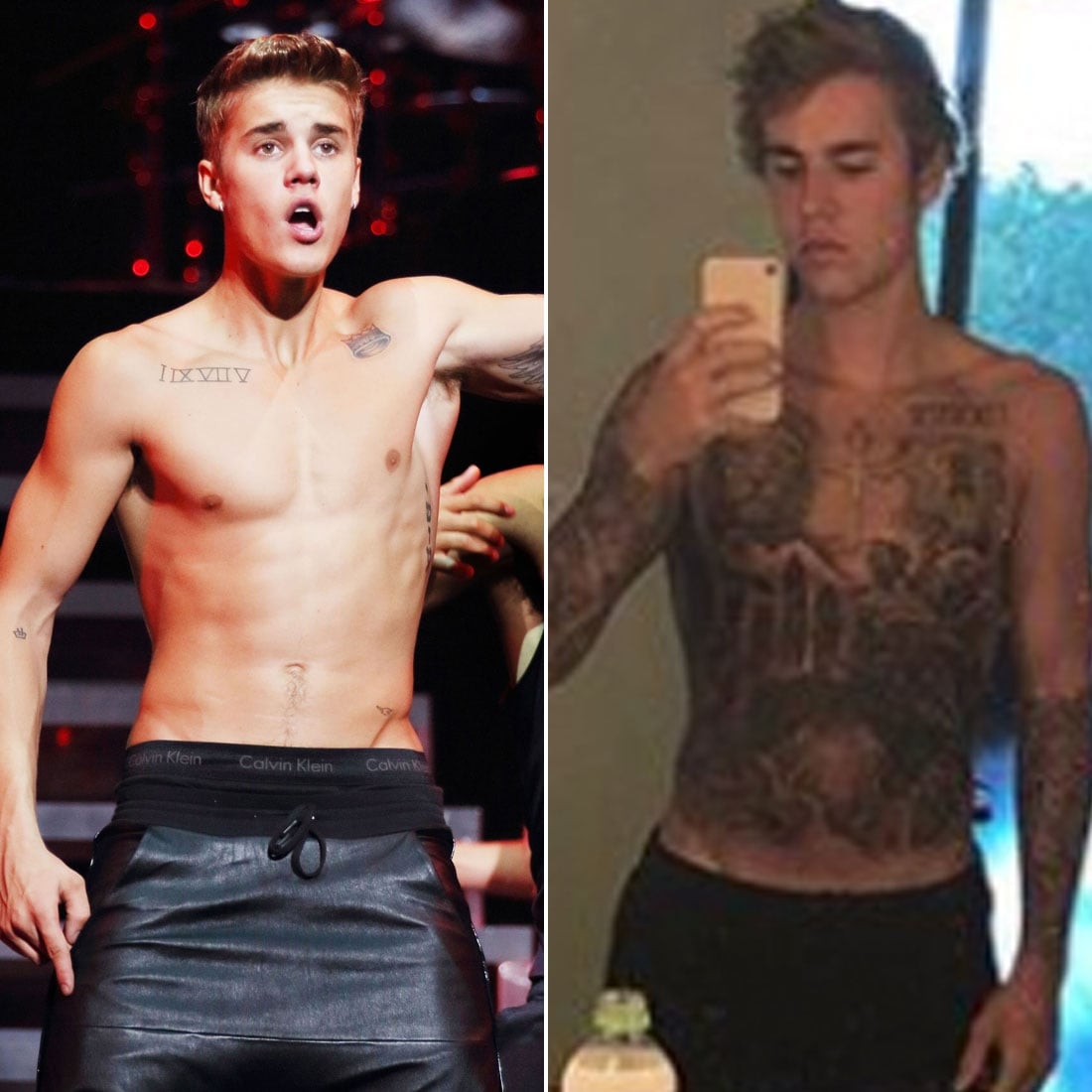 Justin Bieber Before and After Tattoos Photos | POPSUGAR Celebrity