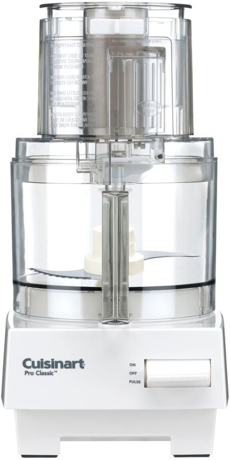 A food processor is great help in the kitchen. It makes chopping, prepping, and cleanup a breeze.  
Cuisinart Pro Classic 7-Cup Food Processor in White ($130)