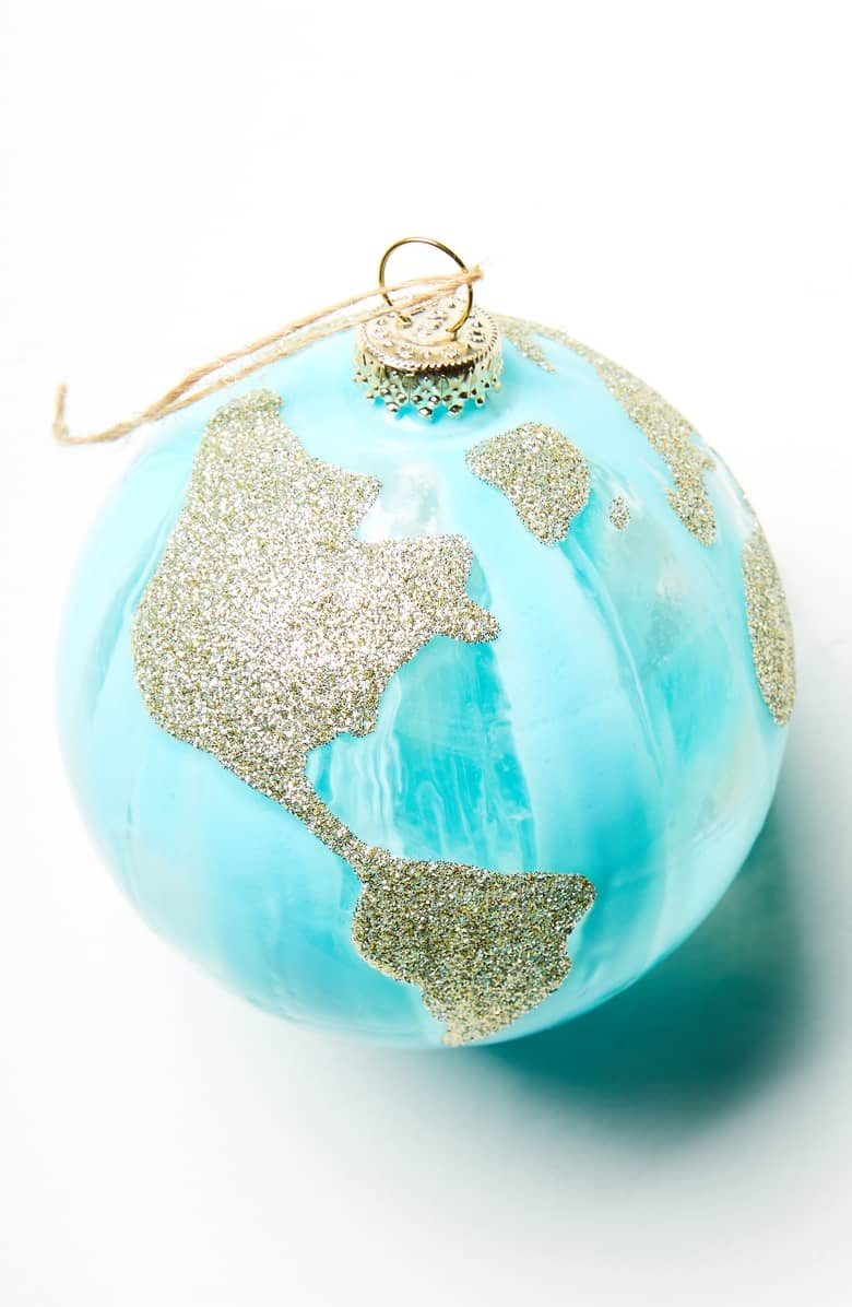 Anthropologie Glittery Globe Ornament