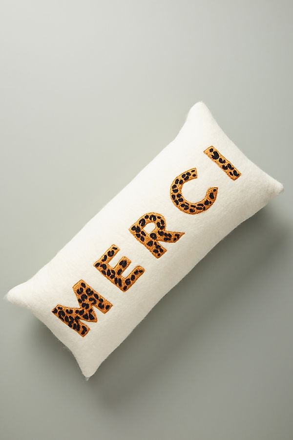 Embroidered Merci Pillow