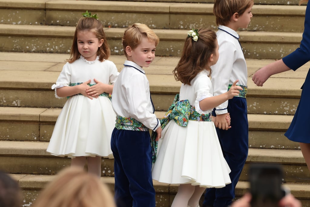 Princess Charlotte Trips at Princess Eugenie's Wedding