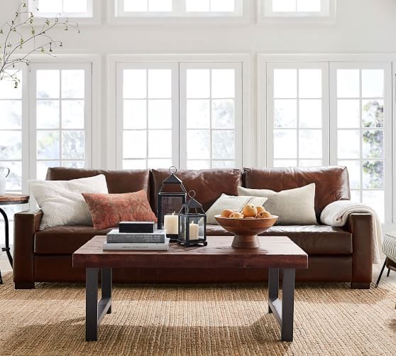 Turner Square Arm Leather Sofa