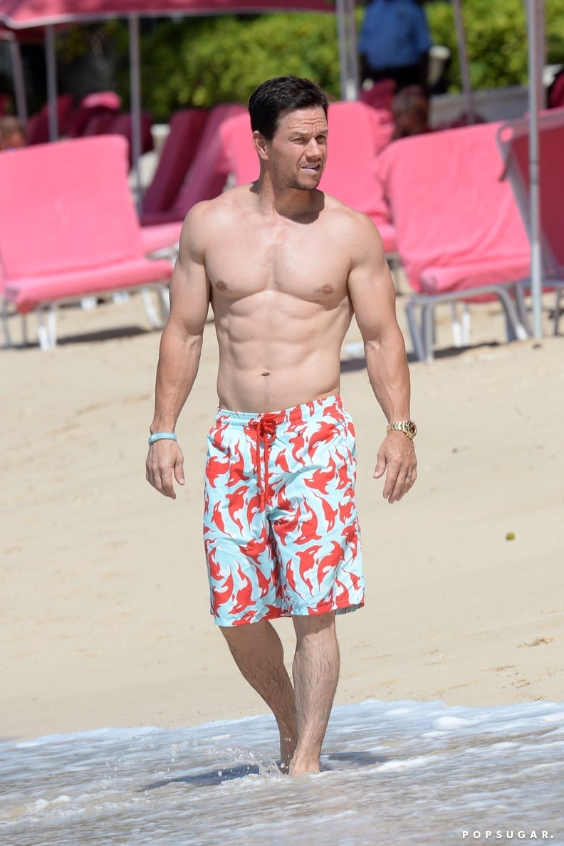 Mark Wahlberg Shirtless on the Beach in Barbados Jan. 2018 | POPSUGAR  Celebrity