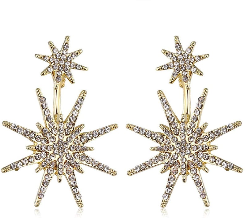 Gold Star Statement Dangle Earrings