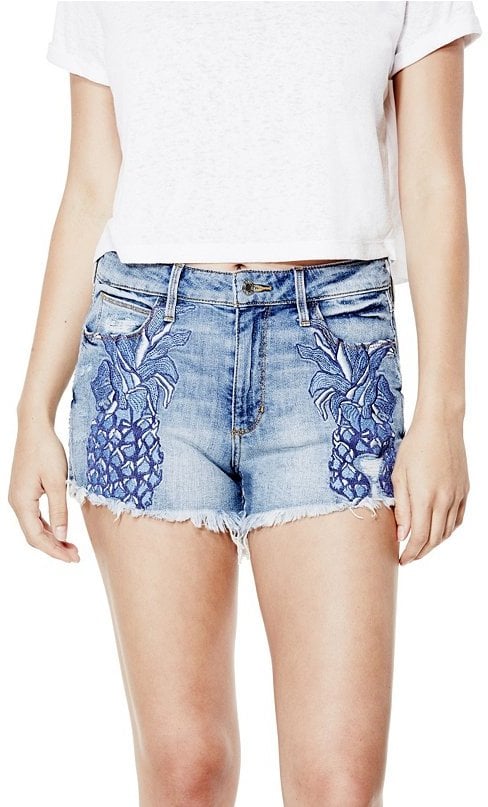 1981 High-Rise Pineapple Denim Shorts in Vessel Wash ($79)