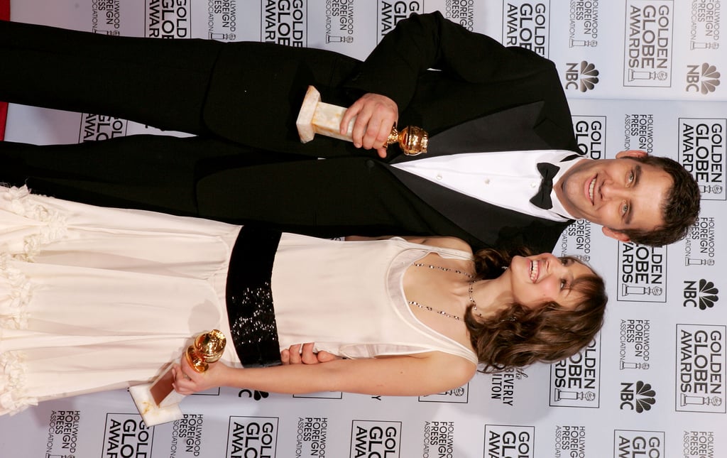 Natalie Portman and Clive Owen posed with their trophies at the 2005 awards.