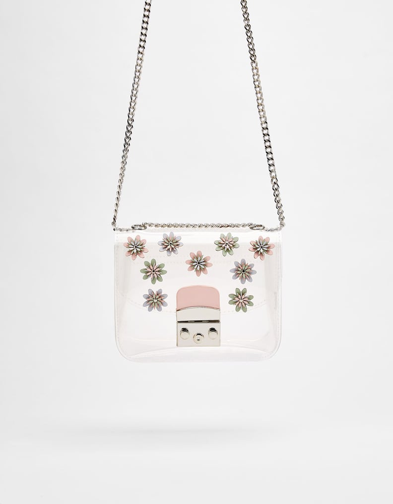 Bershka Clear Bag With Flowers