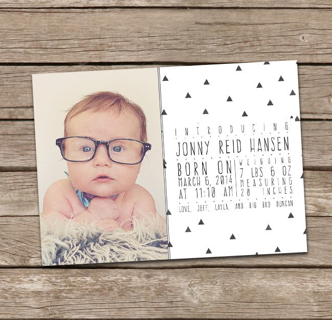 Black and White Triangles Card ($15)