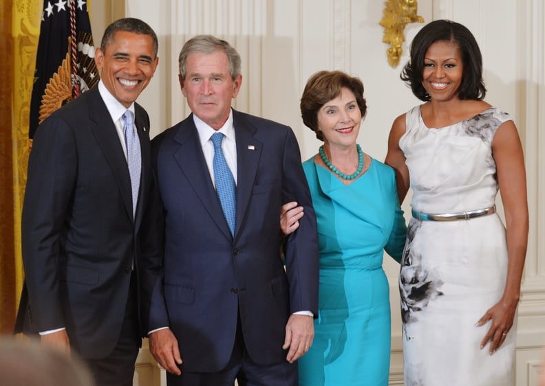 Cleaning up nicely at the Bushes' portrait ceremony in 2012