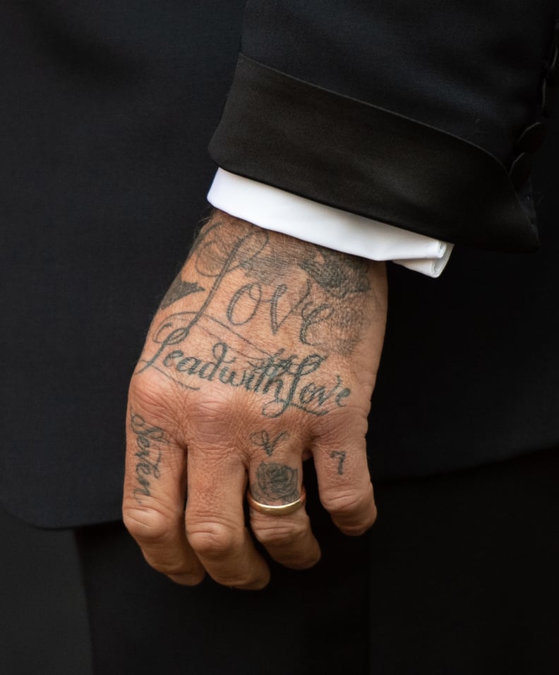 David Beckham's Left Hand Tattoos