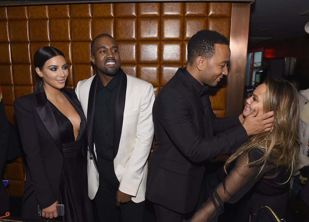 Kim Kardashian and Kanye West at John Legend's Birthday