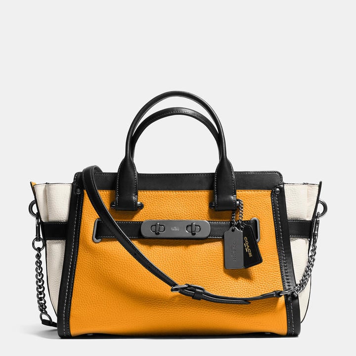 Coach Swagger With Chain In Pebble Leather ($595)