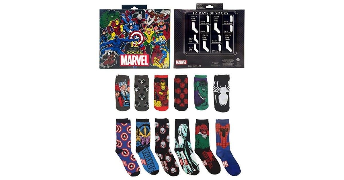 Marvel 12 Days of Socks Advent Calendar Gift Set Best Sock Advent
