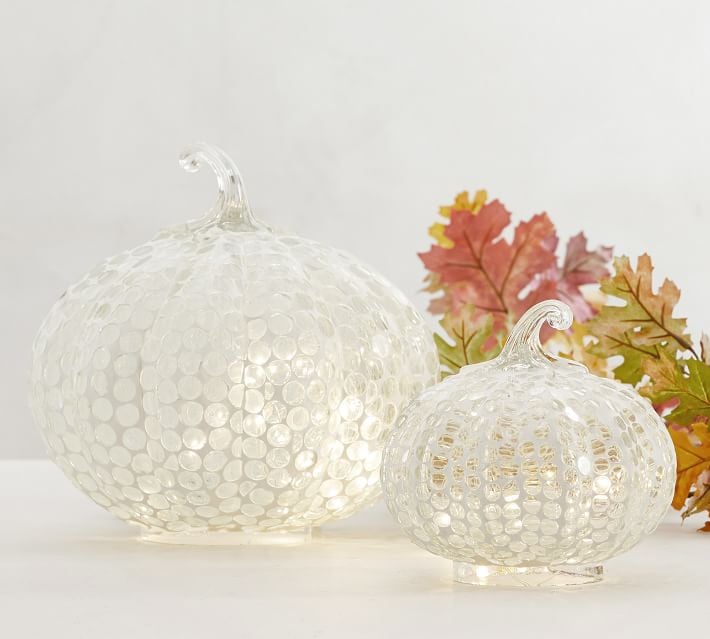 Mosaic Glass Pumpkin Cloche | Best Pottery Barn Halloween Decorations