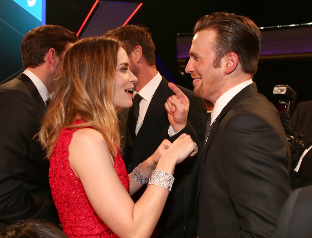 Emily Blunt and Chris Evans had a funny conversation.