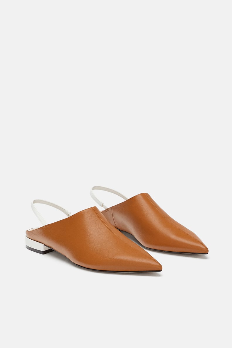 Zara Leather Slingback Babouches