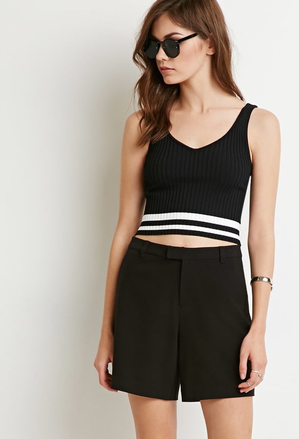 Forever 21 Ribbed Varsity-Stripe Crop Top ($16)