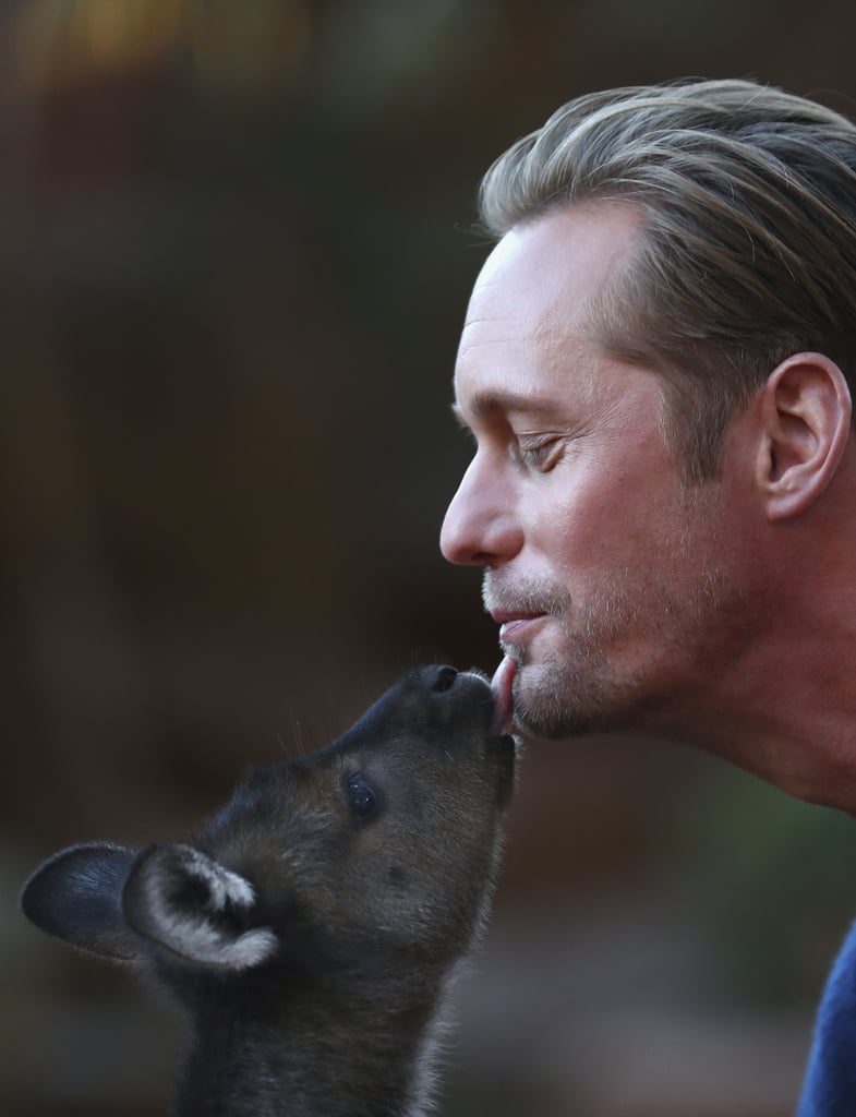 Alexander Skarsgard Playing With Zoo Animals