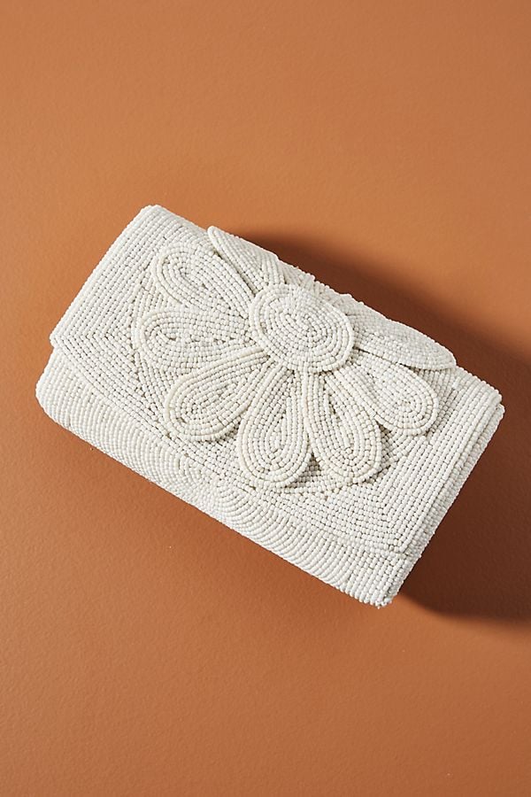 anthropologie beaded clutch