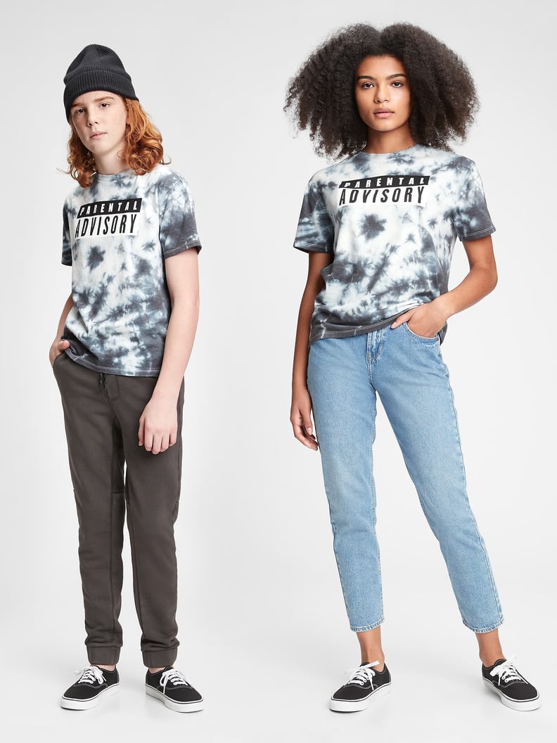 Gap Teen Parental Advisory Recycled Oversized Graphic T-Shirt