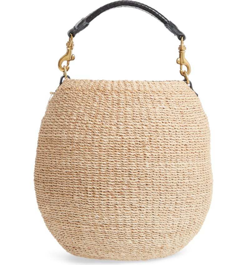 Clare V. Pot de Miel Top Handle Straw Basket Bag