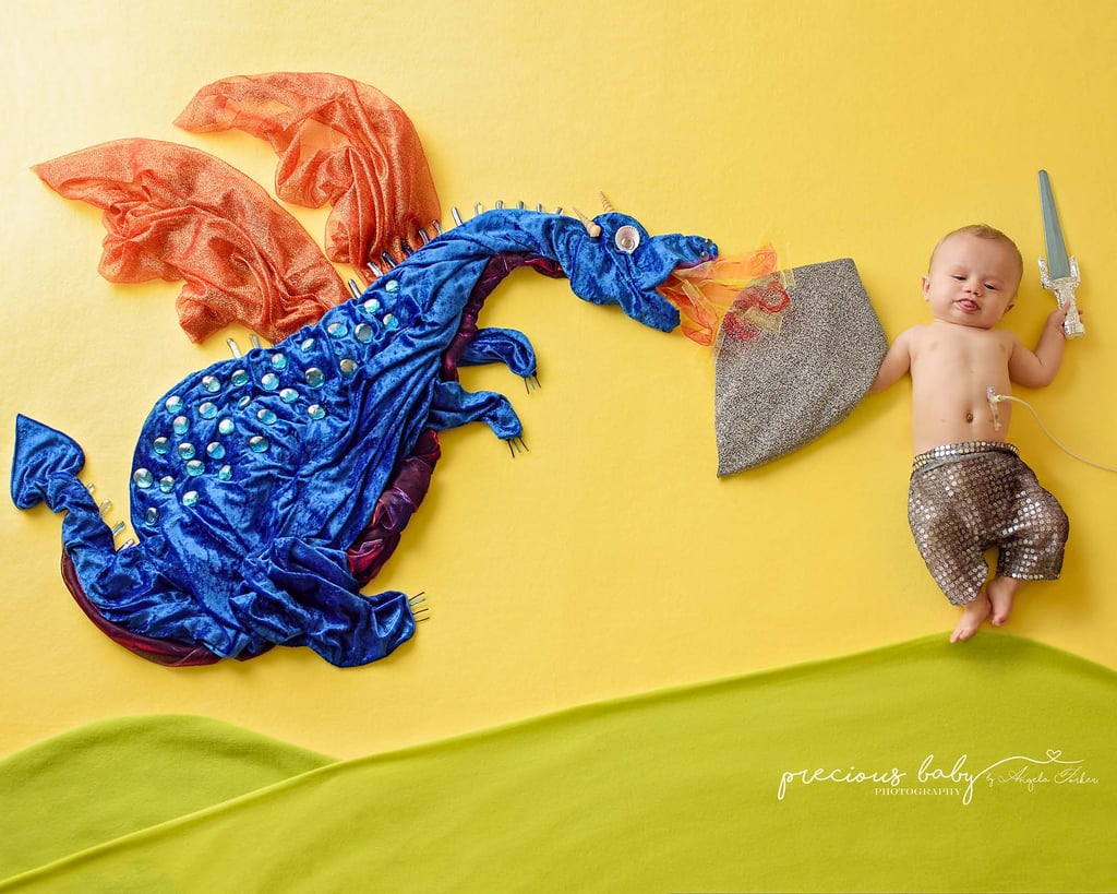 Photos of Babies With Special Needs on Floor Backdrops