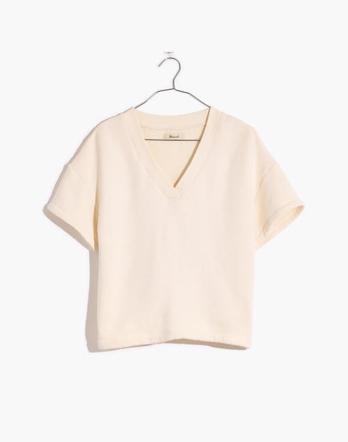 Madewell MWL Airyterry V-Neck Sweatshirt Tee