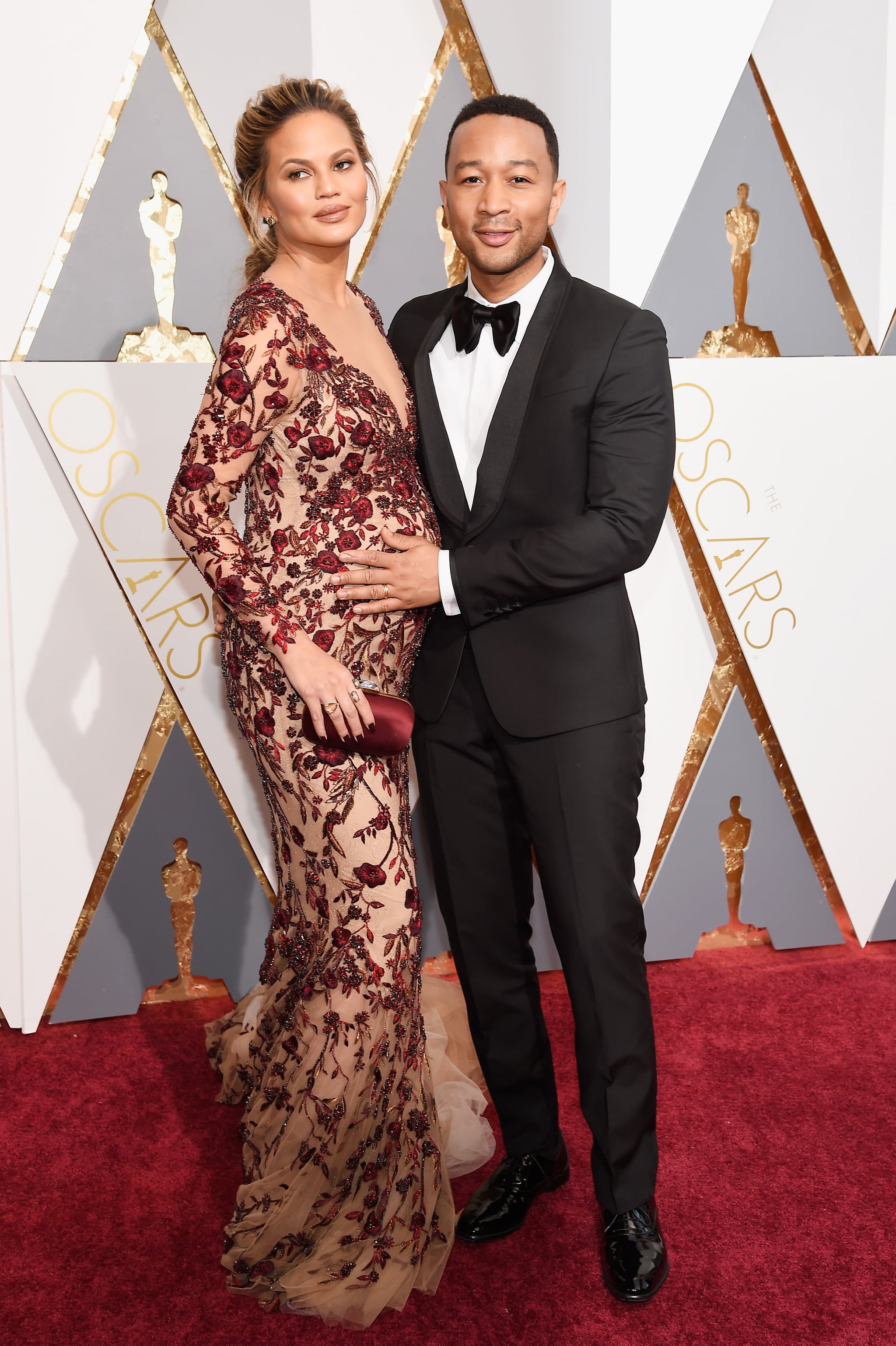 Chrissy Teigen And John Legend At The Oscars 2016 Popsugar Celebrity