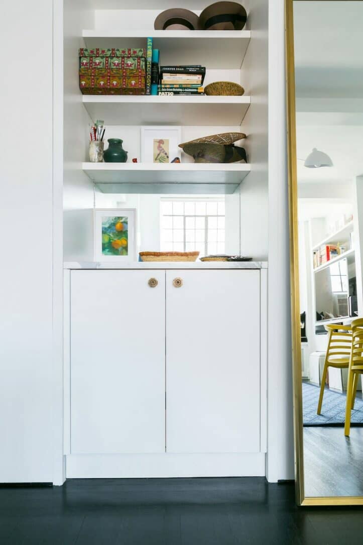 Entryway Shelves and Cabinet Organization