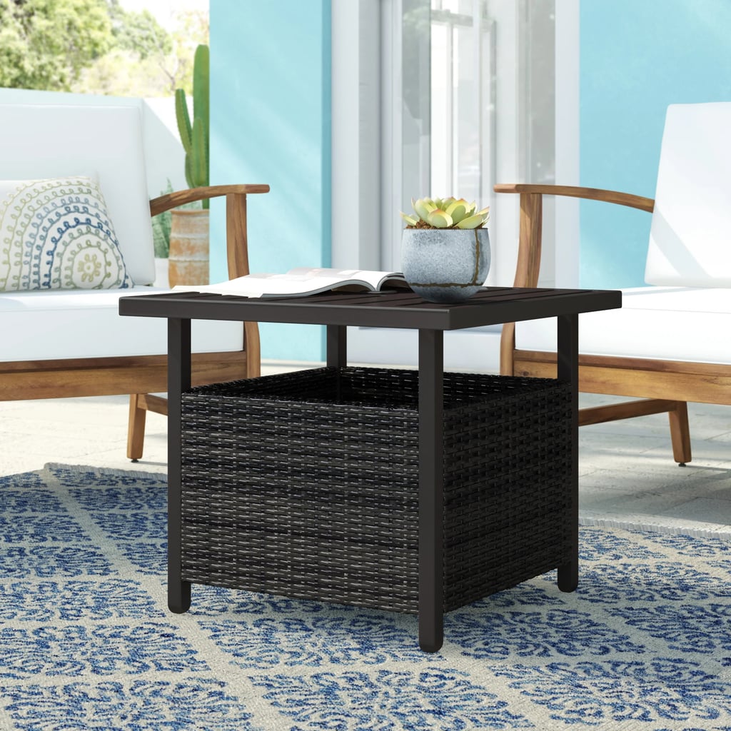 Outdoor Side Table With Storage: Breakwater Bay Mercedes Metal Side Table