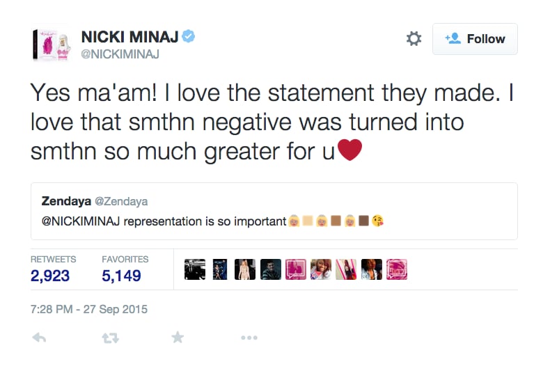 Nicki's Follow-Up Comment to Zendaya
