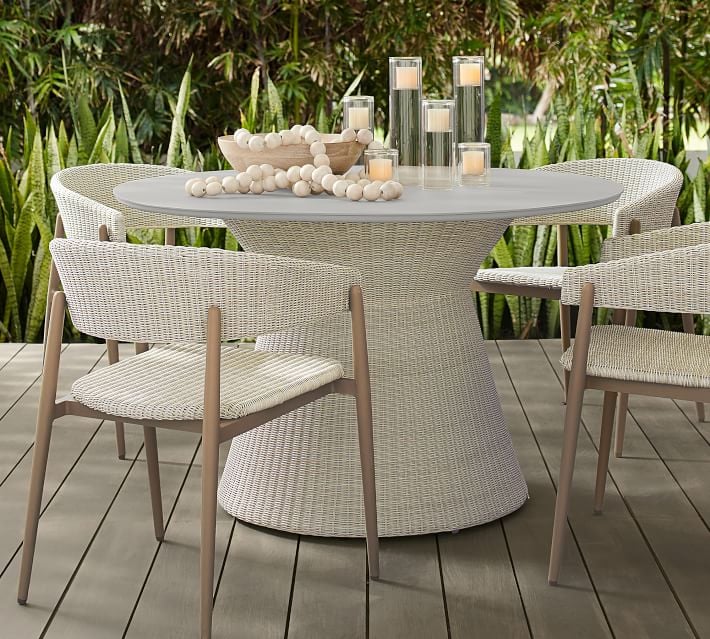 Pottery Barn Antigua All-Weather Wicker Dining Table